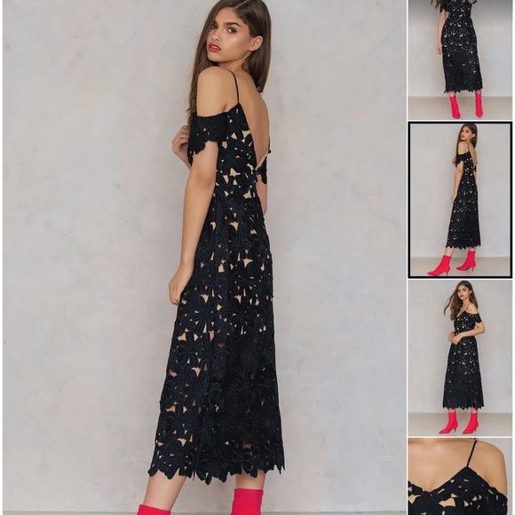 NA-KD Cold Shoulder Crochet Midi Dress. - Picture 12 of 14